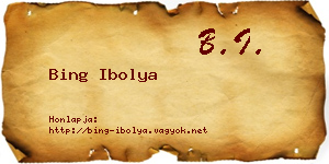 Bing Ibolya névjegykártya